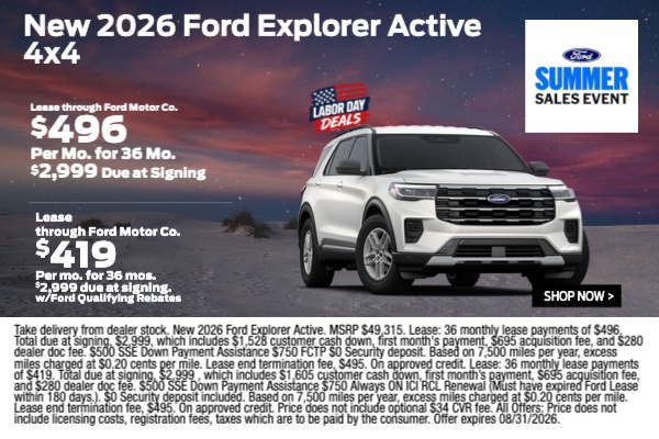 New Ford Vehicle Lease Specials at Suburban Ford of Sterling
